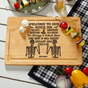Funny, Halloween, Gift For Couples, Gift For Husband, Gift For Wife, Gift For Boyfriend, Gift For Girlfriend - Witch Halloween Proudly Serving - Personalized Wooden Cutting Board