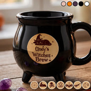 Playful,Halloween,Gift For Yourself,Icon - Witches Brew Halloween Style - Personalized Cauldron Mug