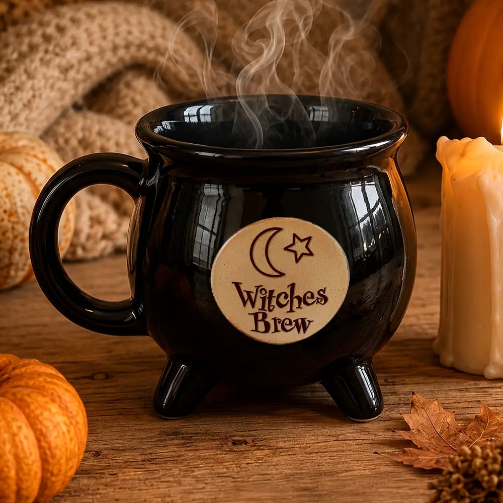 Playful,Halloween,Gift For Yourself,Icon - Witches Brew Halloween Style - Personalized Cauldron Mug