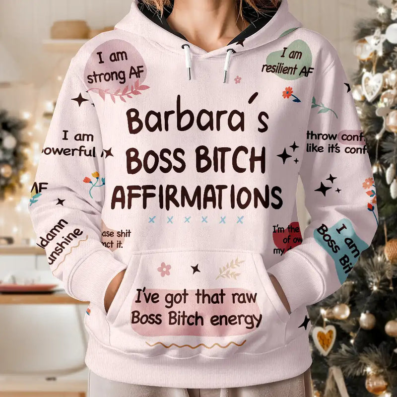 Gift For Yourself,Gift For Women,Gift For Bestie,Funny - Women Everyday Affirmation Girl Power Self Claim - Personalized Pullover Hoodie