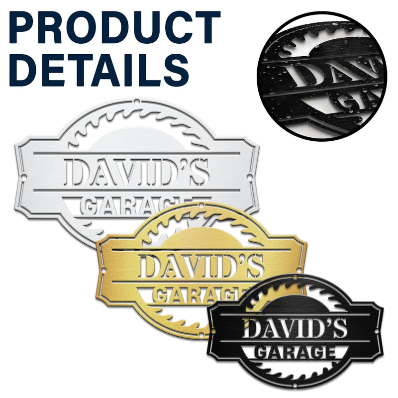 Gift For Men, Gift For Father, Happy, Gift For Grandpa, Dad's Hobby - Woodshop Sign Workshop Cabin Garage - Personalized Cutout Metal Sign