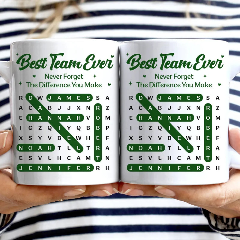 Gifts For Colleagues, Gift For Bestie, Gift For Women, Gift For Men, Happy - Word Search Puzzle Best Team Ever - Personalized Mug