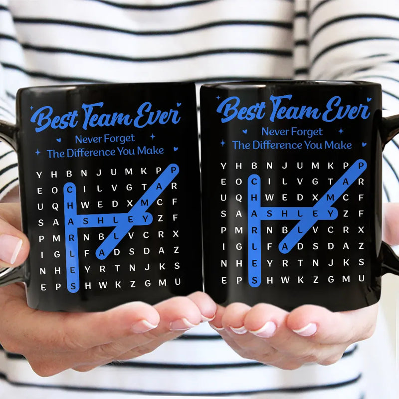 Gifts For Colleagues, Gift For Bestie, Gift For Women, Gift For Men, Happy - Word Search Puzzle Best Team Ever - Personalized Mug