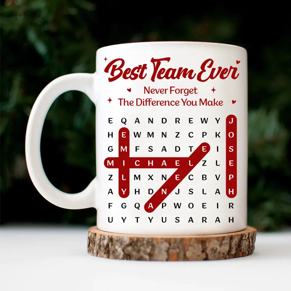 Gifts For Colleagues, Gift For Bestie, Gift For Women, Gift For Men, Happy - Word Search Puzzle Best Team Ever - Personalized Mug