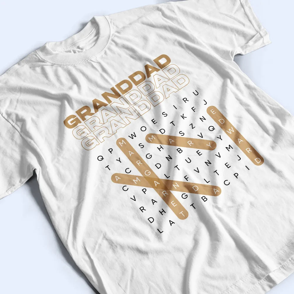 Gift For Father,Gift For Grandpa,Gift For Men,Happy - Word Search Puzzle Daddy Grandpa - Personalized T Shirt