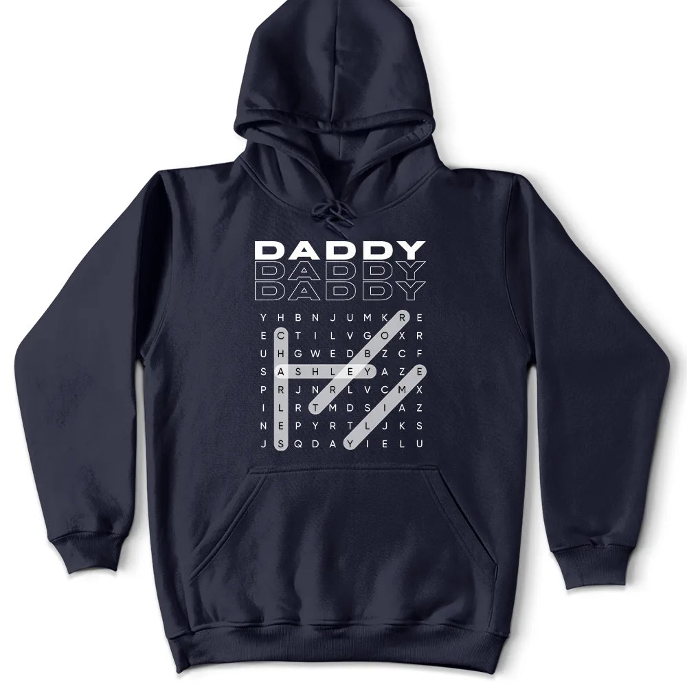 Gift For Father,Gift For Grandpa,Gift For Men,Happy - Word Search Puzzle Daddy Grandpa - Personalized T Shirt