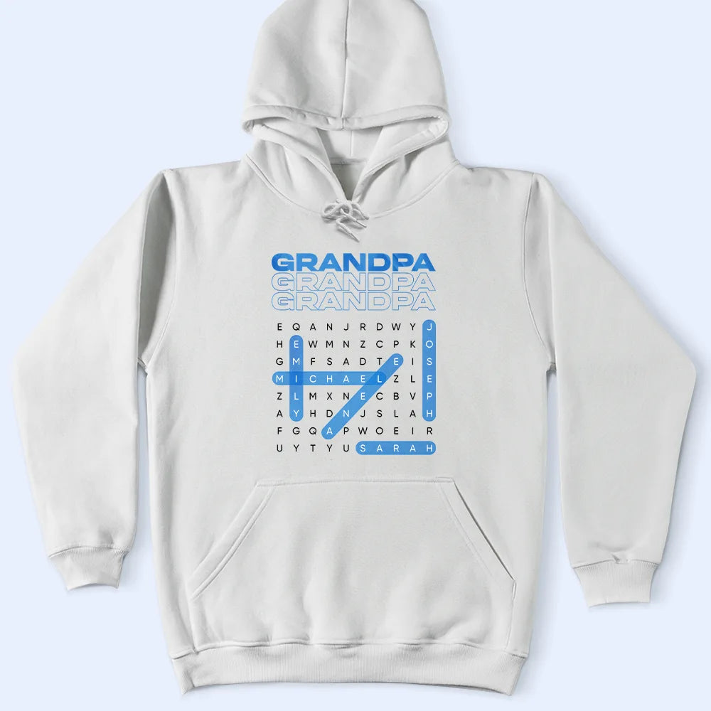 Gift For Father,Gift For Grandpa,Gift For Men,Happy - Word Search Puzzle Daddy Grandpa - Personalized T Shirt