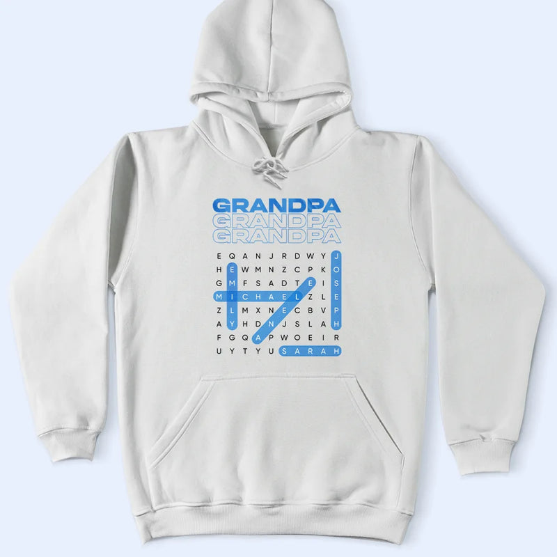 Gift For Father,Gift For Grandpa,Gift For Men,Happy - Word Search Puzzle Daddy Grandpa - Personalized T Shirt
