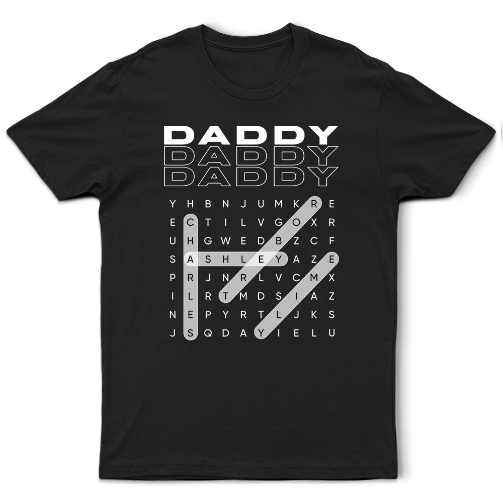 Gift For Father,Gift For Grandpa,Gift For Men,Happy - Word Search Puzzle Daddy Grandpa - Personalized T Shirt