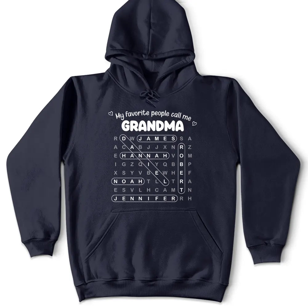 Gift For Grandma,Gift For Mother,Gift For Women,Happy,Top Market - Word Search Puzzle My Favorite People Call Me Grandma Mom - Personalized T Shirt