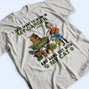 Gardening,Gift For Women,Happy,Pet Lovers,Pet Mom,Cat Lovers,Cat Mom - Work In My Garden And Hang Out With My Cats - Personalized T Shirt