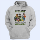 Gardening,Gift For Women,Happy,Pet Lovers,Pet Mom,Cat Lovers,Cat Mom - Work In My Garden And Hang Out With My Cats - Personalized T Shirt