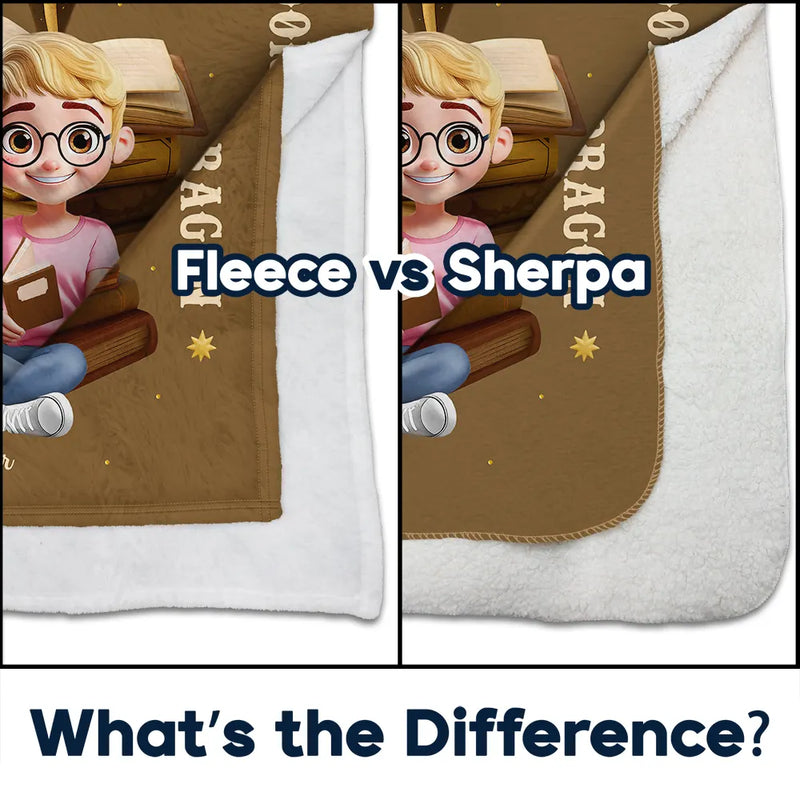 Reading, Happy, Gift For Yourself, Gift For Women - World Full Of Bookworms Be A Book Dragon - Personalized Fleece Blanket, Sherpa Blanket