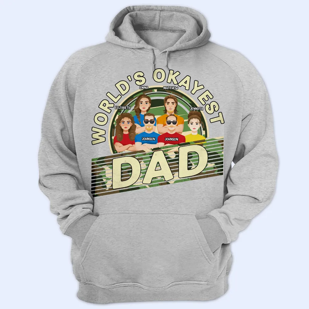 Gift For Father,Funny,Dad,Children - World Okayest Dad - Personalized T Shirt