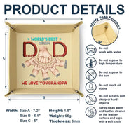 Gift For Father,Gift For Men,Gift For Husband,Happy,Gift For Yourself - World's Best Dad - Personalized Leather Valet Tray