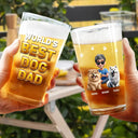 Dog Lovers,Dog Dad,Happy,Pet Lovers,Pet Dad - World's Best Dog Dad - Personalized Beer Glass