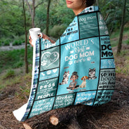 Dog Lovers, Dog Mom, Gift For Women, Gift For Yourself, Happy - World's Best Dog Mom Ever 3D Effect - Personalized Fleece Blanket, Sherpa Blanket