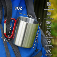 Happy,Camping,Campsite,Gift For Yourself,Gift For Women,Gift For Men - Adventure Partners For Life SKetch - Personalized Carabiner Mug