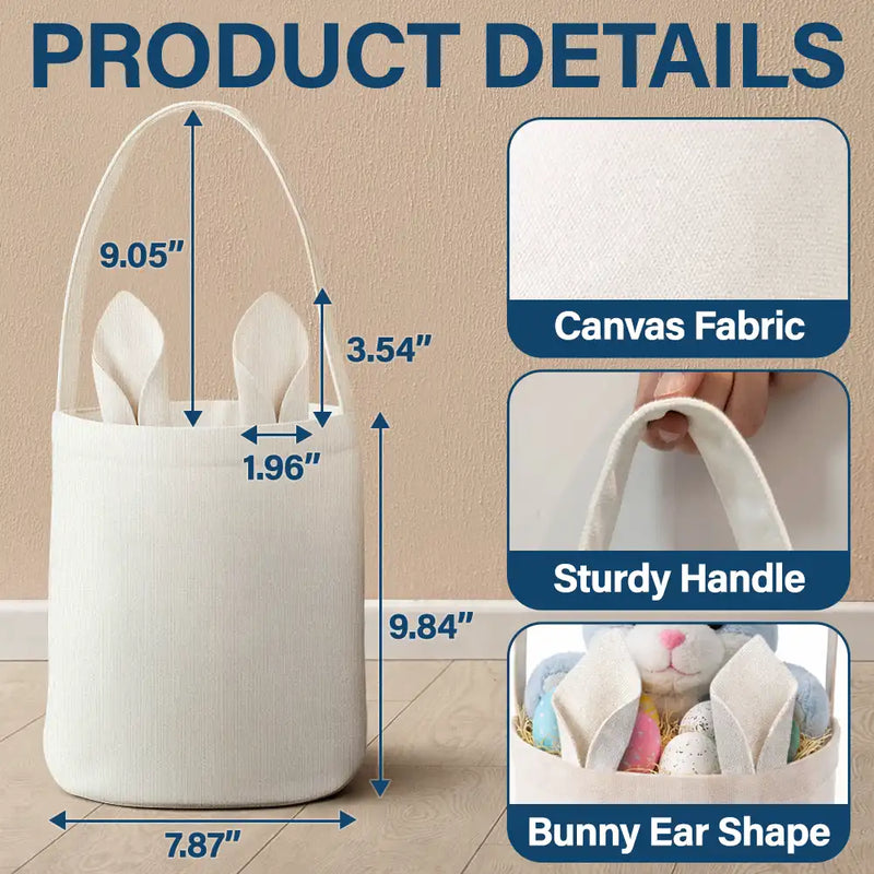 Gift For Kids,Grandma - Grandkids,Gift For Grandkids,Dad - Children,Mom - Children,Easter,Happy - Happy Easter Unicorn Alphabet - Personalized Bunny Ears Bucket Bag