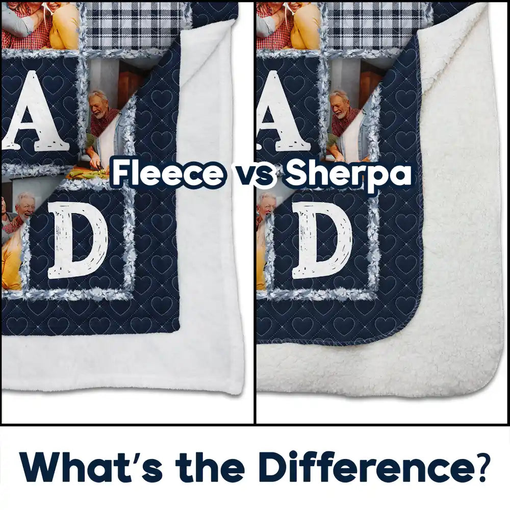 Gift For Father,Dad,Daughters,Sons,Dad,Children,Gift For Men,Custom Photo,Christmas,Love - Custom Photo Dad Papa You Are The Piece That Holds Us Together - Personalized Fleece Blanket, Sherpa Blanket