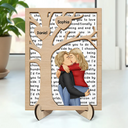 Gift For Couples,Love - Kissing Couple Tree Of Heart I Choose You - Personalized 2-Layered Wooden Plaque With Stand