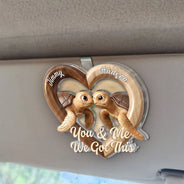 Gift For Couples,LGBT,Gift For Women,Gift For Men,Love - 3D Effect Couple Turtles You & Me We Got This - Personalized Custom Shaped Acrylic Car Visor Clip