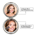 Gift For Yourself,Gift For Women,Happy,Gift For Men - God Says I Am Birth Flower 3D Effect Name Letter In Bible - Personalized Circle Compact Mirror