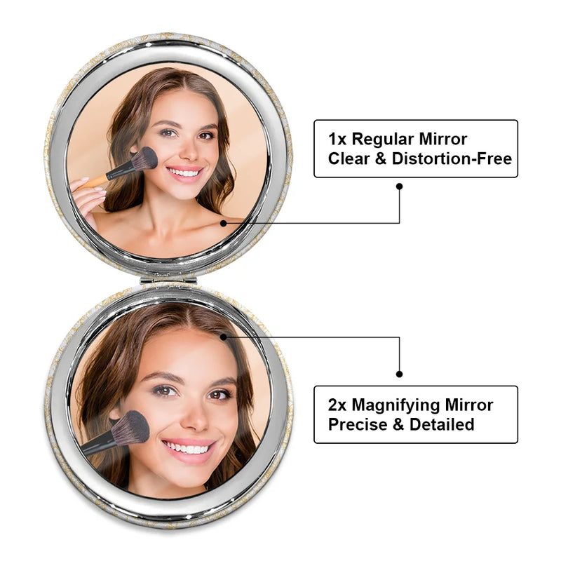 Gift For Yourself,Gift For Women,Happy,Gift For Men - God Says I Am Birth Flower 3D Effect Name Letter In Bible - Personalized Circle Compact Mirror