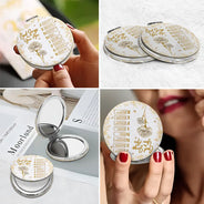 Gift For Yourself,Gift For Women,Happy,Gift For Men - God Says I Am Birth Flower 3D Effect Name Letter In Bible - Personalized Circle Compact Mirror