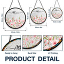 Gift For Yourself,Gift For Women,Happy - Birth Month Flower Watercolor Blooming In Love - Personalized Stained Glass Window Hanging Suncatcher