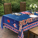 Independence Day,America 250th,Family,Happy,Gift For Yourself - Faux Embroidery Effect Fireworks Stars USA 250 Years Of Freedom - Personalized Tablecloth
