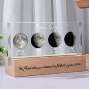 Gift For Mother,Gift For Women,Happy,Gift For Wife,Family - Moon Phase Custom Photo Mom Sky The Moon When You Became A Mother - Personalized Rectangle LED Light