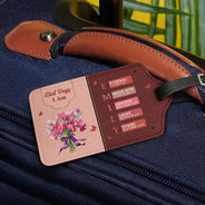 Gift For Wife,Gift For Girlfriend,Gift For Yourself,Gift For Women,Gift For Aunt,Gift For Mother,Gift For Grandma,Gift For Daughter,Gift For Sisters,Gift For Bestie,Happy,Christian,Icon - Created With A Purpose Birth Month Flower - Personalized Luggage Tag