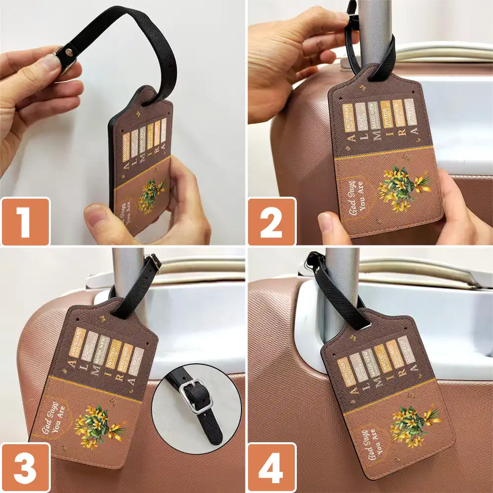 Gift For Wife,Gift For Girlfriend,Gift For Yourself,Gift For Women,Gift For Aunt,Gift For Mother,Gift For Grandma,Gift For Daughter,Gift For Sisters,Gift For Bestie,Happy,Christian,Icon - Created With A Purpose Birth Month Flower - Personalized Luggage Tag