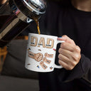 Gift For Father,Top Market,Afro Dad,Non-Eng,Icon,Confident - 3D Inflated Effect Ceramic Hand Punch Dad The Man The Myth The Legend - Personalized White Edge-to-Edge Mug