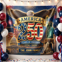 America 250th,Independence Day,Family,Happy,Proud - Vintage United States Of America 250th Anniversary - Personalized Backdrop