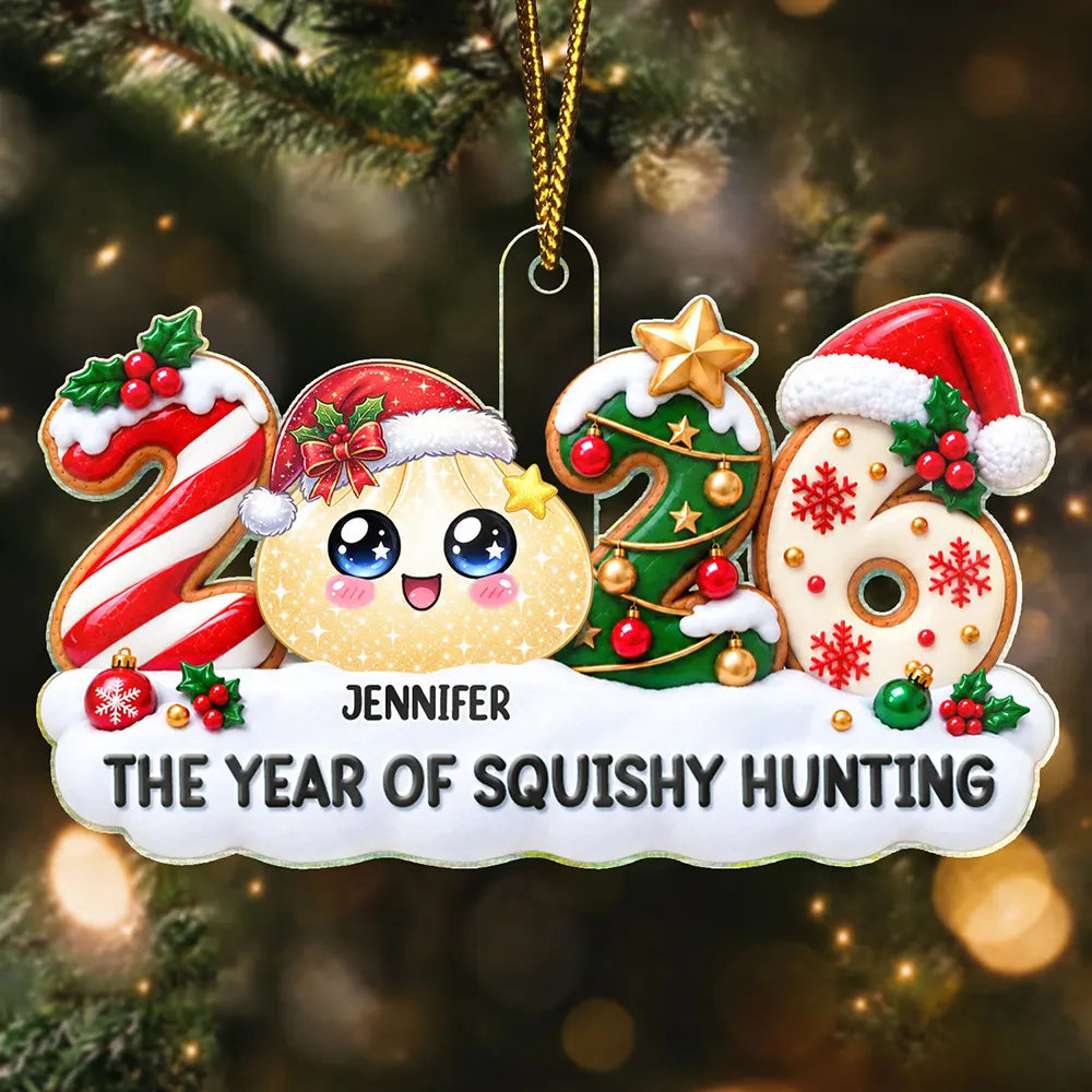 The Year Of Squishy Dumpling Hunting 2026 Keepsake Gift For Kids Daughter - Personalized Custom Shaped Acrylic Ornament
