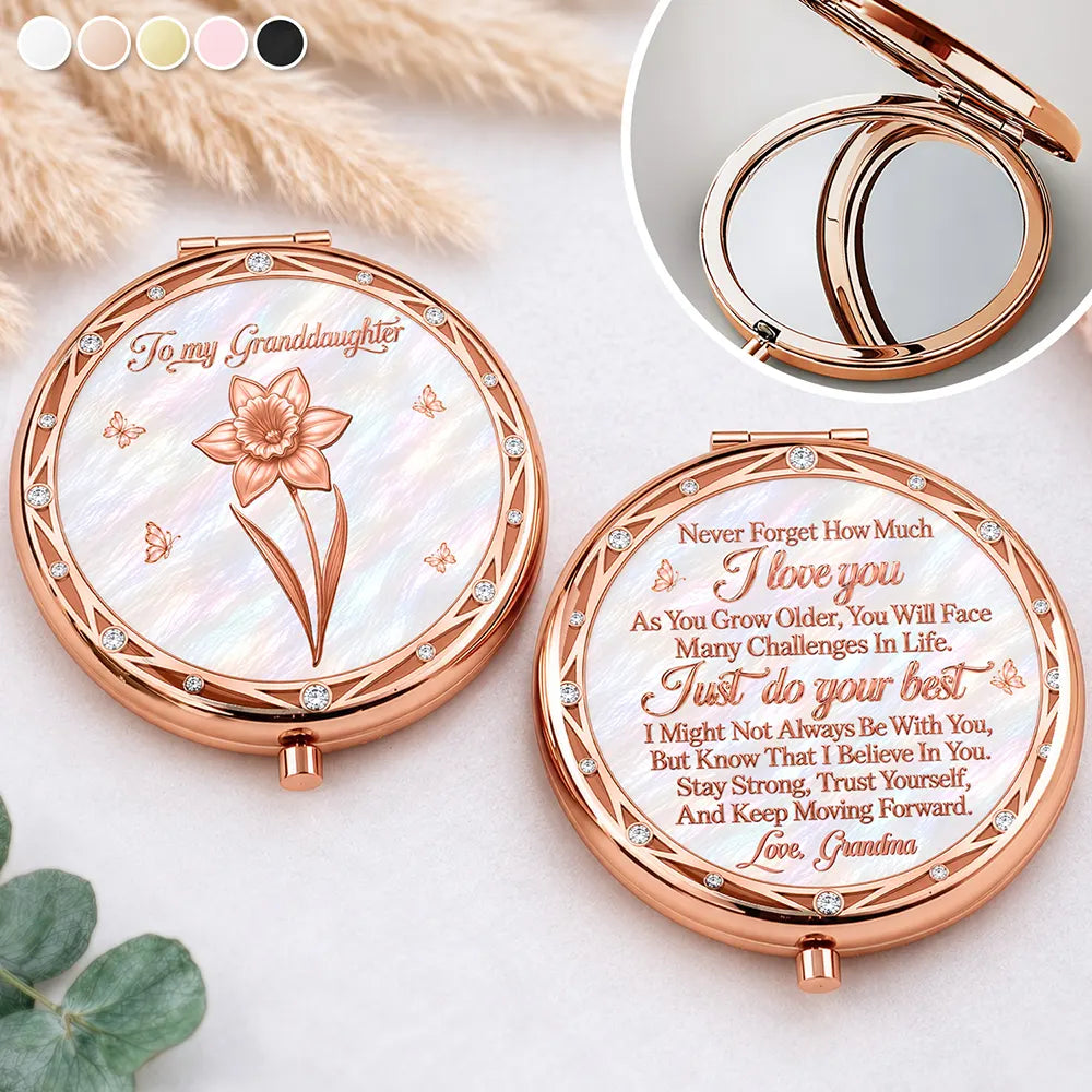 Gift For Granddaughter,Gift For Grandkids,Gifts For Her,Icon,Sentimental - Gift For Granddaughter - Personalized Just Do Your Best Compact Mirror