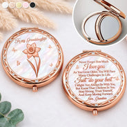 Gift For Granddaughter,Gift For Grandkids,Gifts For Her,Icon,Sentimental - Gift For Granddaughter - Personalized Just Do Your Best Compact Mirror