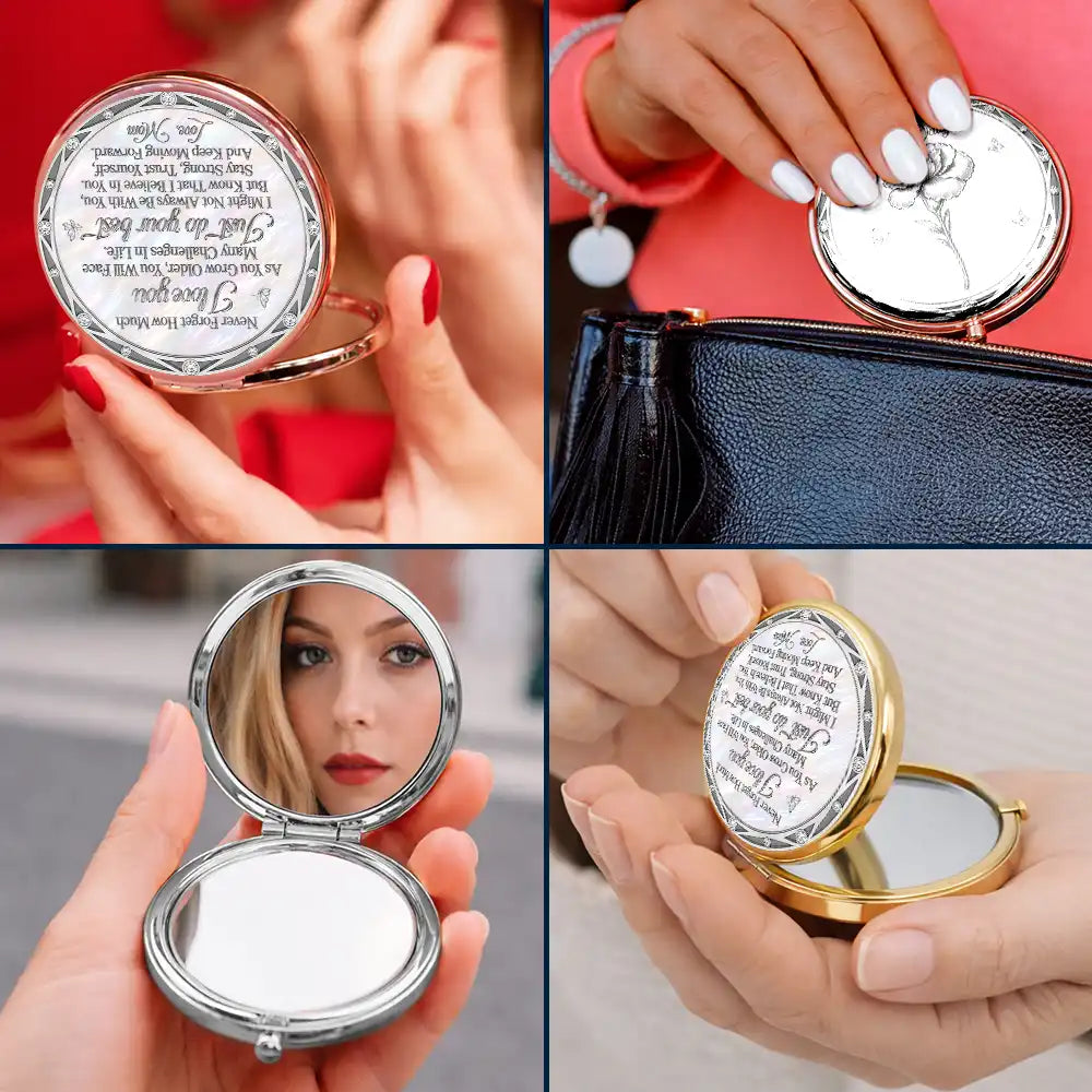 Gift For Granddaughter,Gift For Grandkids,Gifts For Her,Icon,Sentimental - Gift For Granddaughter - Personalized Just Do Your Best Compact Mirror
