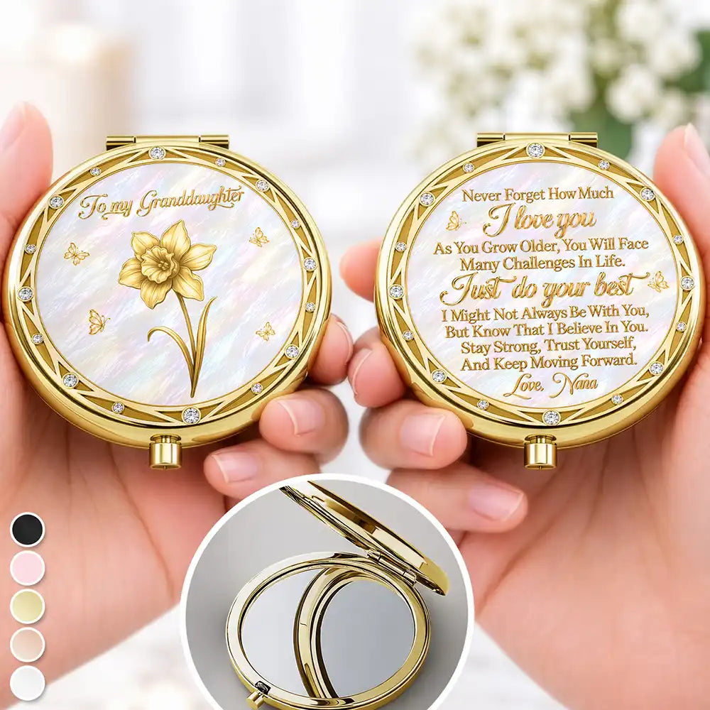 Gift For Granddaughter,Gift For Grandkids,Gifts For Her,Icon,Sentimental - Gift For Granddaughter - Personalized Just Do Your Best Compact Mirror