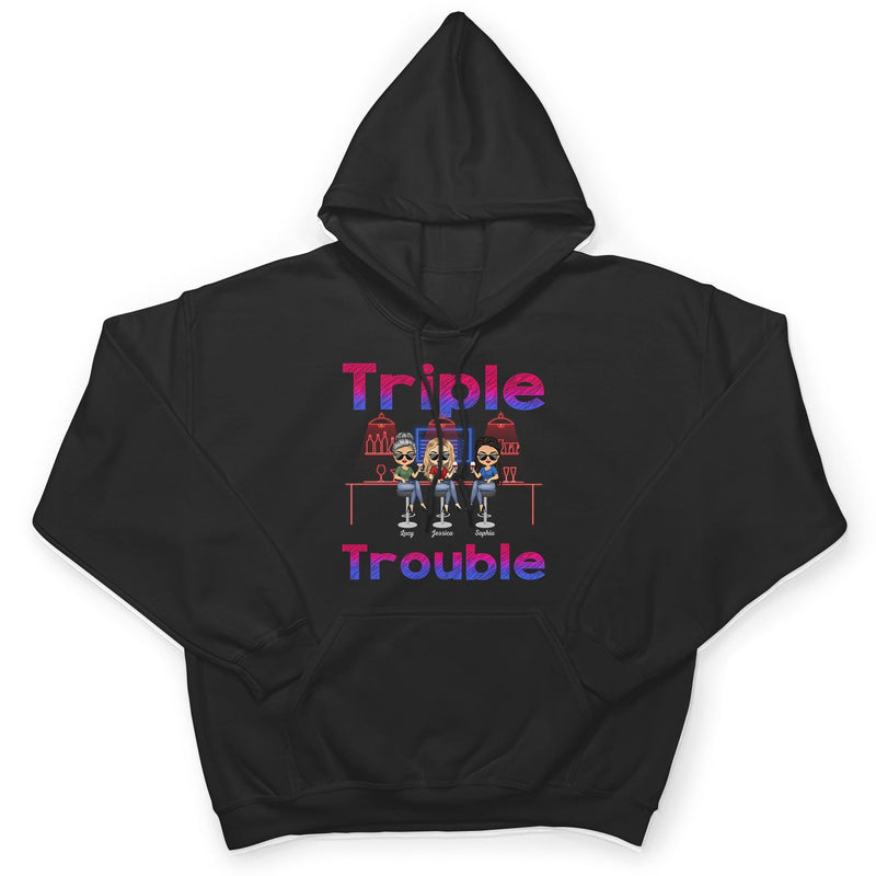 Double Trouble Bar Party BFF - Anniversary, Birthday Gift For Besties, Best Friends - Personalized Custom T Shirt