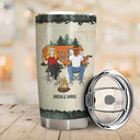 Let's Sit By The Campfire And Watch People Park Their Campers - Gift For Camping Lovers, Campsite, Couple, Family - Personalized Custom Tumbler