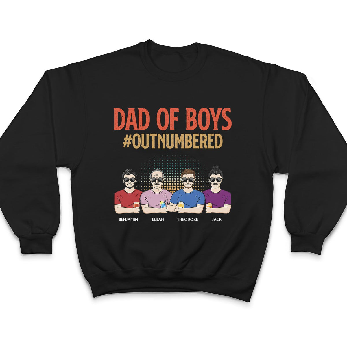 Papa de filles en infériorité numérique - Cadeau pour père - T-shirt personnalisé