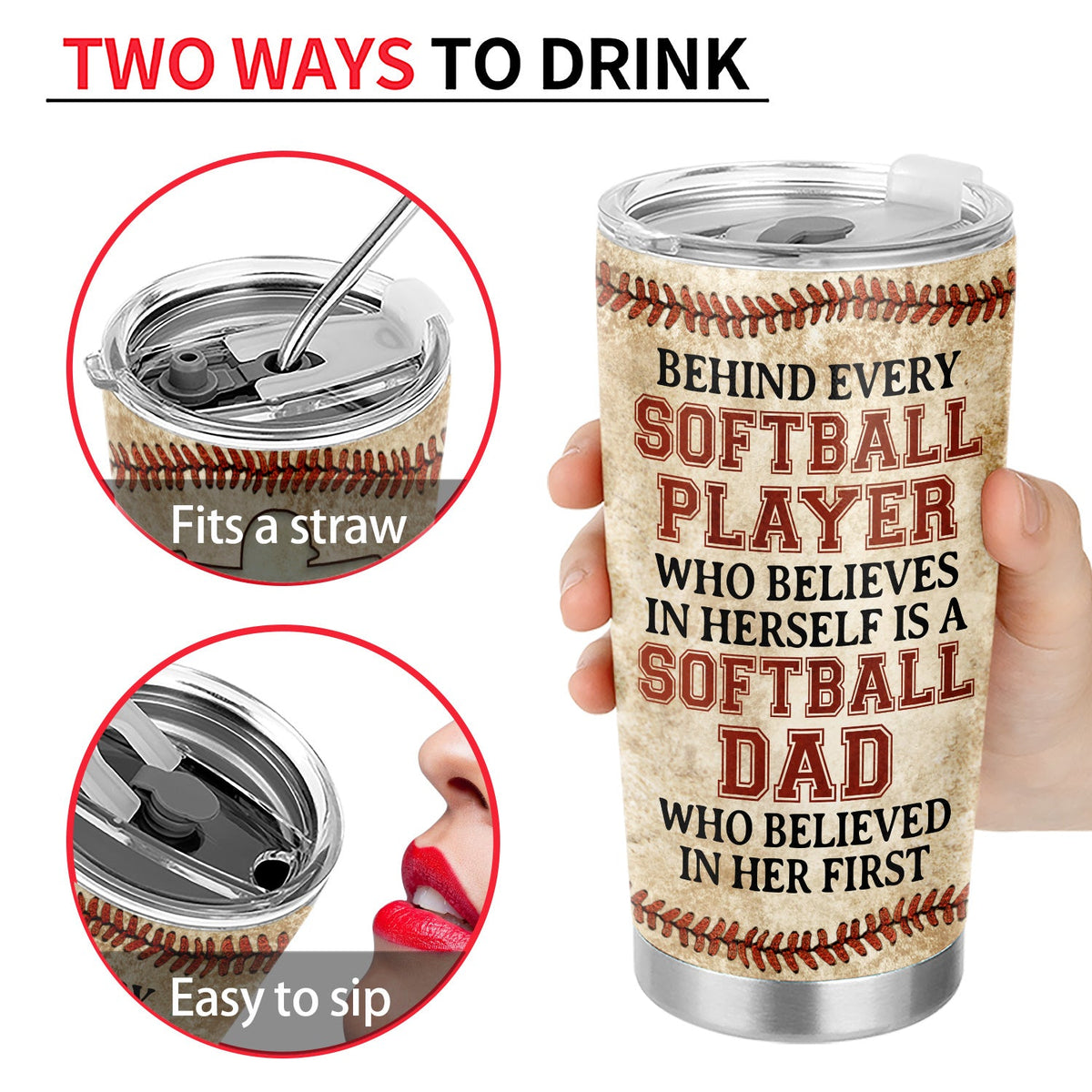 Custom Photo Every Player Who Believes In - Birthday, Loving Gift For Sport Fan, Dad, Father, Baseball, Basketball, Softball, Soccer, Football - Personalized Custom Tumbler