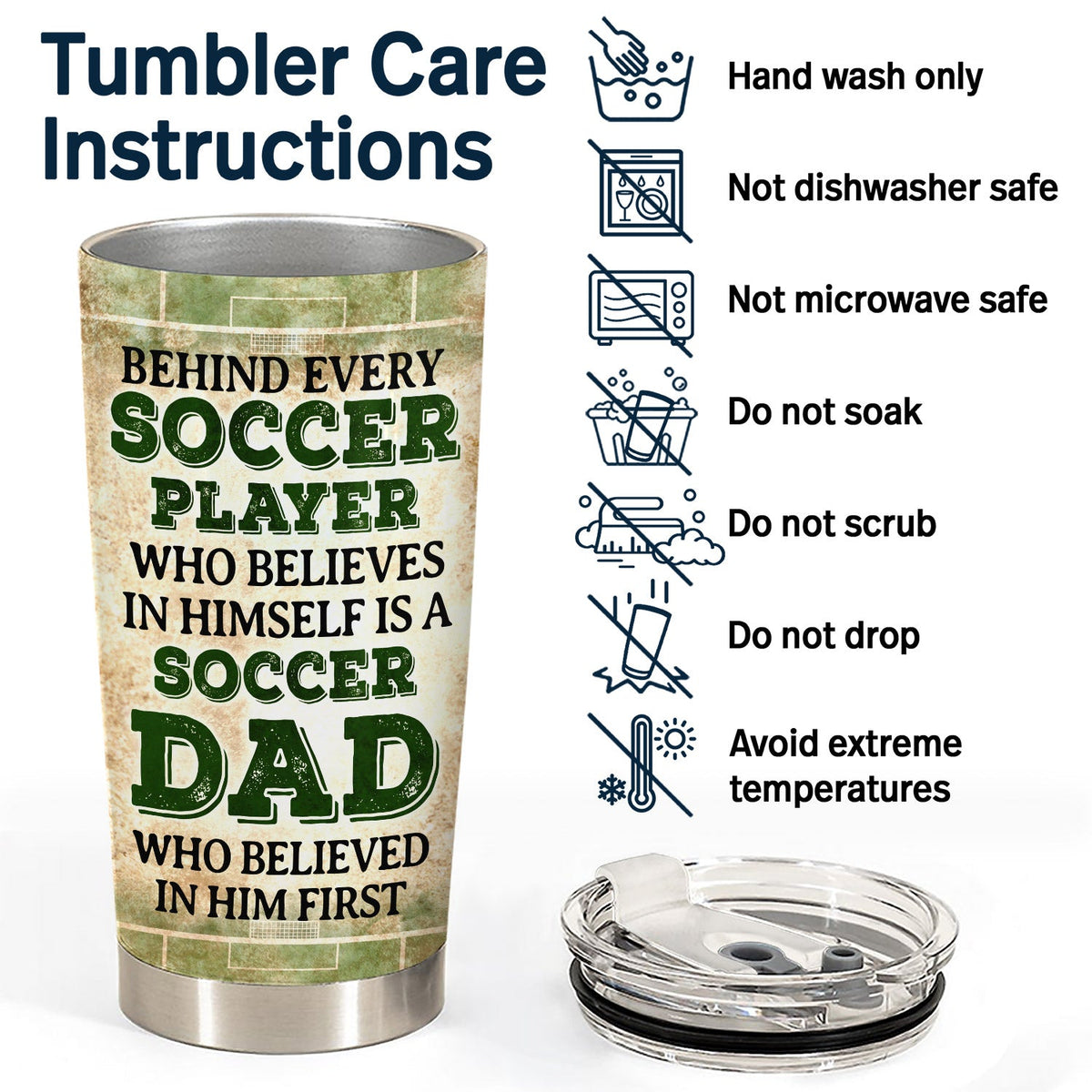 Custom Photo Every Player Who Believes In - Birthday, Loving Gift For Sport Fan, Dad, Father, Baseball, Basketball, Softball, Soccer, Football - Personalized Custom Tumbler