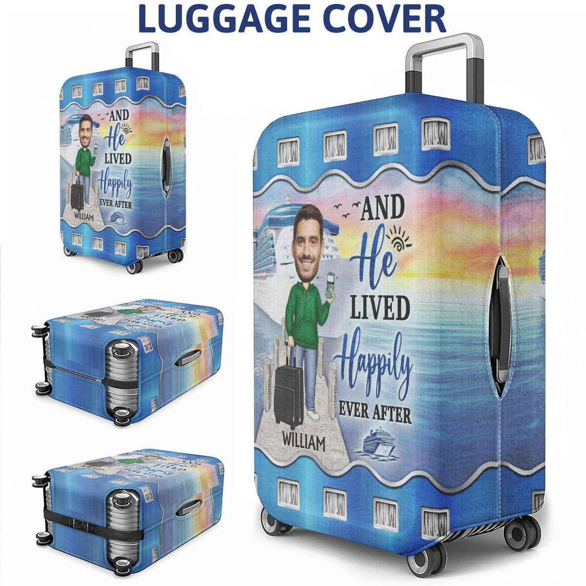 Custom Photo Just A Girl Boy Who Loves Cruising - Gift For Traveling Lovers - Personalized Custom Luggage Cover