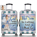 Custom Photo Just A Girl Boy Who Loves Cruising - Gift For Traveling Lovers - Personalized Custom Luggage Cover