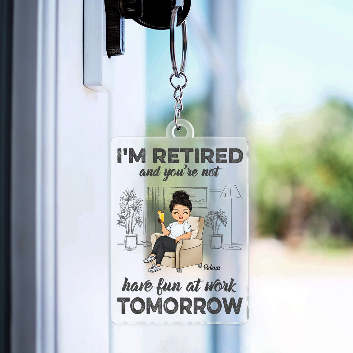 What Day Is Today Who Cares Retired - Gift For Parents, Grandparents, Retired, Retirement Gift - Personalized Custom Acrylic Keychain