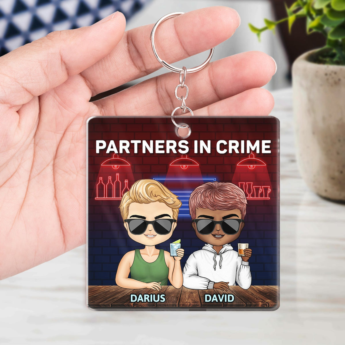 Partenaires dans le crime, n'oubliez pas si nous nous faisons prendre, bar Best Friends - Cadeau Bestie BFF - Porte-clés personnalisé en acrylique